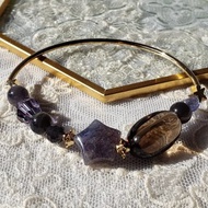 【平衡情緒 增強領導能力】血滴堇青 堇青石 茶晶 天然水晶手鍊