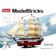 Sluban - Building Blocks Toys Bricks Ship USS Constitution 1X-21 Frigate M38-B0836 Boys Toys