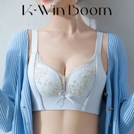 K-WinBoom 34-42C Plus Size Deep V Adjustable Lace Underwear Sexy Frameless Push-Up Bra Women