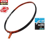 Apacs Nano Fusion Speed 722【Install with String】Yonex BG66 (Original)Badminton Racket-Orange Blk 99(1pcs)