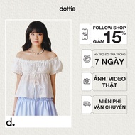 DOTTIE - Áo trễ vai tay phồng - Trắng - T1109