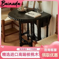 Round Table Household Retro Living Room French Oval Solid Wood Small Apartment Medieval Dining Table