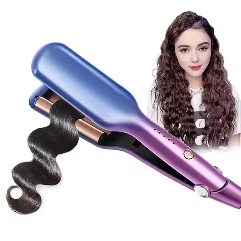 0.6 Inch / 16mm 3 Barrel Hair Waver Beach Waves Curling Iron Ceramic Hair Crimper Wave Curler Tool w