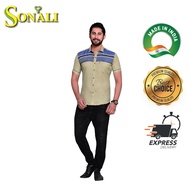 Sonali Men's Shirt Modern Casual Indian Traditional (Top) Tshirt Men Fashion Indian Kurta For Men Q0