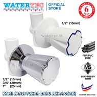 Watertec 1/2" 3/4" 1" inch Stopvalve Soc 15F-BS / 20F-BS / 25F-BS M Monaco Handle Replacement PVC Stop Valve Cock Stopcock uPVC Chrome Water Pipe Shower Bathroom 15mm 20mm 25mm Injap Henti Pili Air Kepala Paip Bilik Air Mandi Watertec Malaysia Official