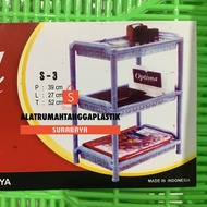 Optima 3-Tier Shelf Document Shelf/ Kitchen Shelf/ Multipurpose Shelf/ Make Up Shelf/ 3-Tier Shelf/ 