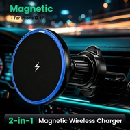 Foldable Magsafe 15w Wireless Car Charger Mount for Iphone 16 15