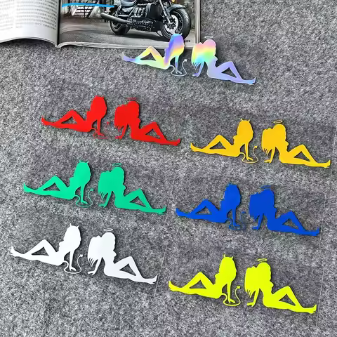 Angel & Devil Silhouette Red Sticker Pair (9.8cm/3.86in, 6.7cm/2.64in), Ideal for Car Bodies, Laptop