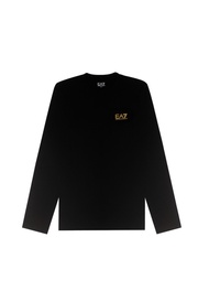 Emporio Armani EA7 Men’s Core Identity Long-Sleeved Cotton T-Shirt in Black 8NPT28 PJVQZ