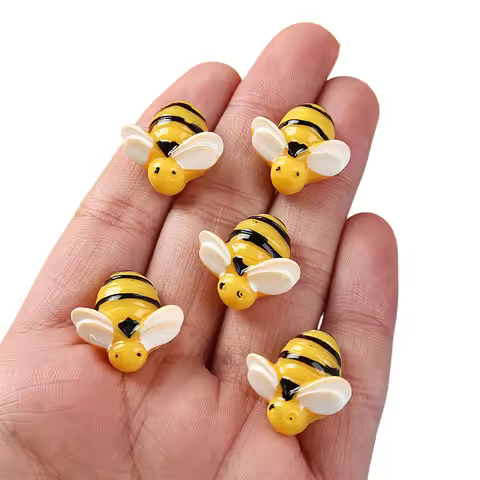 5/10pcs Baby Bumble Bee Miniatures - Resin Flatback Charms Cabochons for Slime or Home Decoden - DIY
