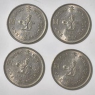 4個 1973 輪光優質 英女皇 II  香港銀色大 一元 壹元  $1 硬幣