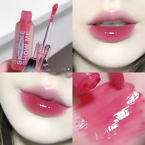 MISS LARA Show Me Cheap Lipstick Mirror Watery Glass Lip Gloss Moisturizes Whitens Atmosphere Pure G