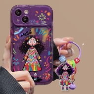 With Mirror Graffiti Girl Case Oppo A93s A72 A53 A97 A32 A11X A9 A5 2020 Find X3 Pro X5 R17 R15 Transparent Cartoon Casing Oppo Reno 9 8 7 Lite 6 5 Pro Plus 10 Pro+ 7Se 7Z 8Z