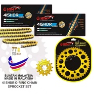 DINAMIK120 GT128 415HDR-132L HTM 415 O-RING CHAIN 415 SPROCKET SET GOLD O RING CHAIN DINAMIK GT 128 