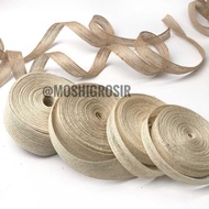 25 YARD - BROWN - WHITE JUTE RIBBON YUTE BURLAP/ HESSIAN/ DECORATION MATERIAL/