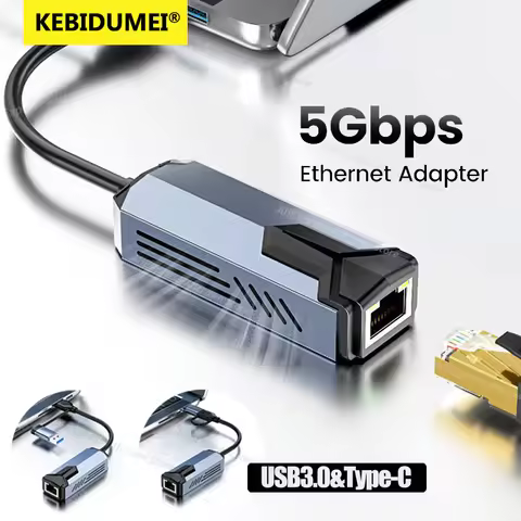 5G Wired USB Ethernet Adapter 5000Mbps USB3.0 HUB RJ45 Lan for Macbook Windows Laptop PC NAS USB-C L