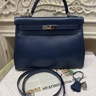 爱马仕Hermes Kelly32 深邃蓝box皮 2001年