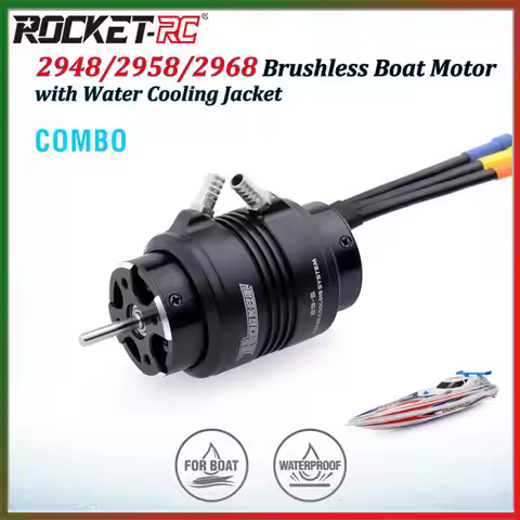 Rocket-RC 2968 2958 2948 Brushless Boat Motor w/Water Cooling Jacket for Traxxas Feilun FT011 FT012 