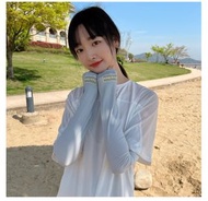 韓系漸變色冰絲防曬袖套｜男女通用騎行戶外冰袖 夏季薄款透氣涼感護臂 防紫外線百搭手袖 開車運動彈力冰絲袖套 日常通勤顯瘦防曬神器