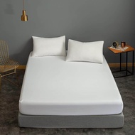 1200TC Plain White / Grey Stripe Fitted（with 360° rubber）/ Flat sheet (without rubber) (SOLD SEPERAT