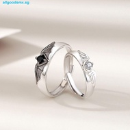 ALLGOODS Couple Ring Trendy Heart Niche Deign Alloy Angle Rhinestone Sweet Romantic Star Korean Styl