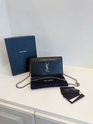 YSL Card Holder  鳄鱼压纹 woc 链条包