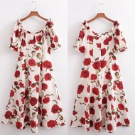 White Rose Flower Midi Dress 75277