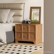 Japanese Style Bedside Table Simple Living Room Bedroom ins Log Color Solid Wood Retro Nordic I9J2