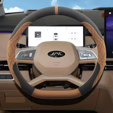 Leather Car Steering Wheel Cover for JAC JS2 JS3 JS4 JS8 T6 T8 T9 J2 S2 S3 S7 J3 J6 J7 4 8 Accessori