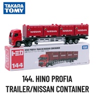 รถพิเศษ DSJTakara Tomy Tomica 144 HINO PROFIA Trailer/nissan CONTAINER Car Model Truck ature Toy For