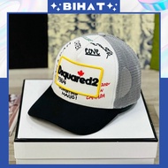 DSQUARED2 Men's and Women's Fashion Button Buckle Baseball Cap, Dsquared2 cool khaki mesh hat MU159