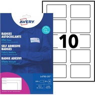 Avery Self Adhesive Cloth / Fabric Name Badge Label 80x50mm L4785-20 (Laser Printer Only) Local SG S
