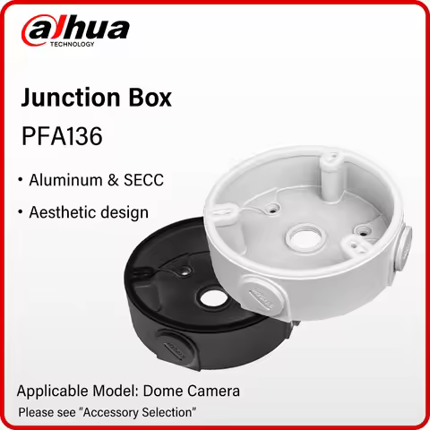 Dahua PFA136 Junction Box Aluminum Camera Mounts Bracket White Black Color For Dahua Dome Camera HDB