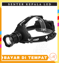 COD - GARANSI HEADLAMP LED CREE XHP70 FLASHLIGHT CHARGER USB 1000 LUMENS / Senter LED Super Terang /