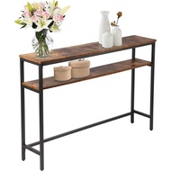 Entrance Thin Sofa Table Layer Brown Narrow 2-Foyer Corridor Console Shelf Table Living Room Table A