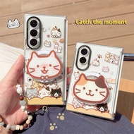 LUKEN Korean Cute 3D Kitten Phone case for Samsung Galaxy Z Fold 8 Ultra Fold 7 Fold 8 fold 8 Cover 