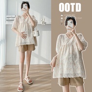 [Yueji Clothing Store] Korean Version 2025 Summer Maternity Wear Fashion Sweet Floral Age-Reducing S
