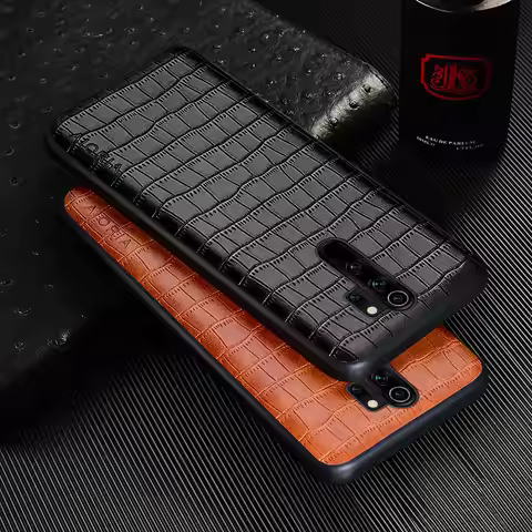 Luxury Crocodile Leather Case For Xiaomi Redmi Note 8 Pro 8T 9S 9 Pro 9T Slim Fit Premium back cover