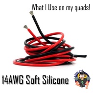 14awg Soft silicone RC FPV 200degC High Temperature Wires Cables Lipo Battery Connectors per meter