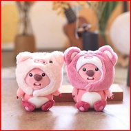 Loopy Plushie Cute Pink Bear Hat Plush Cotton Doll Bag Charm