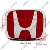 MERAH Red Chrome H Logo Car Emblem E11ZB CIVIC OLD OLD CITY/ Trunk 8 cm x 6.5 cm