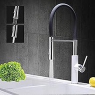 Chrome Brass Kitchen Sink Faucet Pull Down Sprayer Black Rubber Design Bathroom Kitchen Hot and Cold Water Mixer Tap interesting