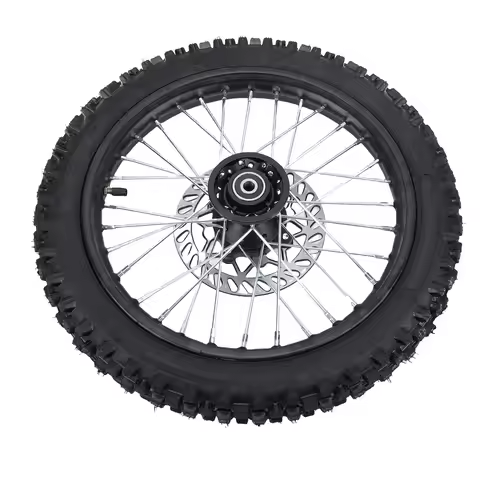 14in Dirt Bike Front Wheel Tire 60/100-14 2.5-14 Tire Inner Tube 12mm Rim Axle with Brake Rotor for