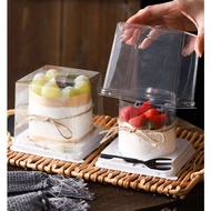 (4 inch box) 10pcs mini cake box dessert packaging tray chiffon cake plastic boxes