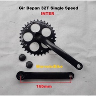 INTER Brand 32T Single Speed Bicycle Front Gear Crank