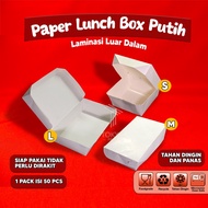 Paper Lunch Box Putih Uk S M L - Lunch Box Kertas - Lunch Box Kertas Putih