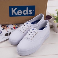 Keds Women's Triple Thick bottom Fashion White Sneaker Shoes High Platform Breathable Casual Shoes