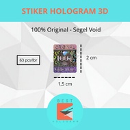 100% 3D Hologram Sticker Original size 1.5 x 2 cm - damaged seal with void writing