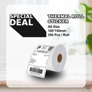 350pcs Roll A6 Thermal Paper Thermal Sticker AWB Thermal Shipping Label 100*150mm/10*15cm 热敏打印贴纸