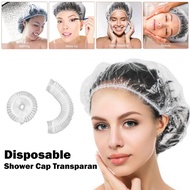 MAKASSAR plain shower cap travel plastic head cover shower cap shampoo hair protector helmet ojol go